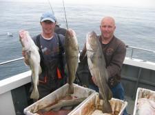 7 lb Cod by Rich Simpson from Harrogate (left)